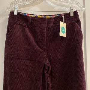 Boden Corduroy Wide Leg Pants in Burgundy